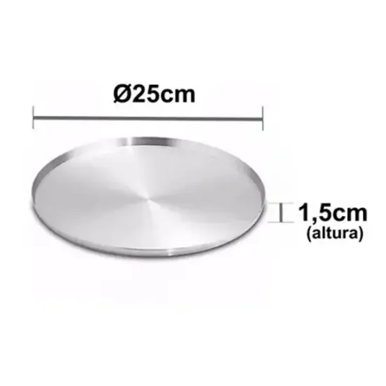 Assadeira De Pizza Em Alumínio 25x1,5cm - Arnix