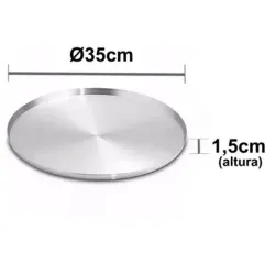 Assadeira De Pizza Com Aba Em Alumínio 35x1,5cm - Arnix
