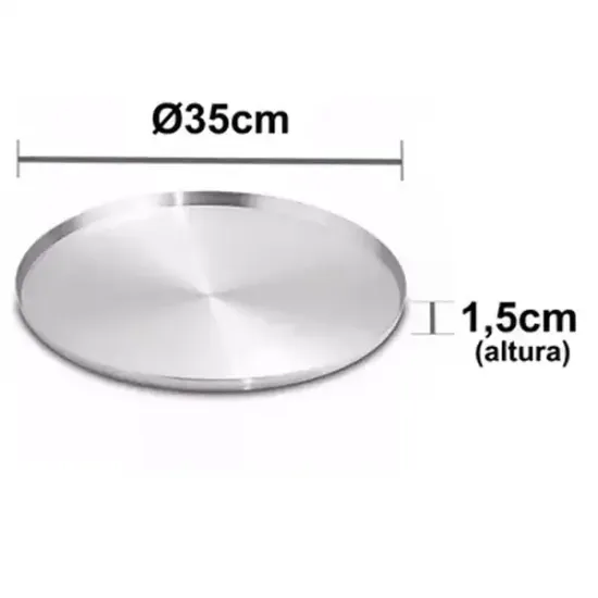Assadeira De Pizza Com Aba Em Alumínio 35x1,5cm - Arnix