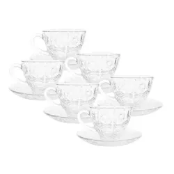 Jogo De 6 Xícaras Com Pires De Café E Chá 220ml