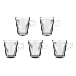 Jogo Xícaras De Vidro Para Café 80ml Lima Lines 5 Peças