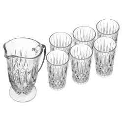 Jarra Deli Diamante 1 Litro Com 6 Copos 300 Ml Lyor