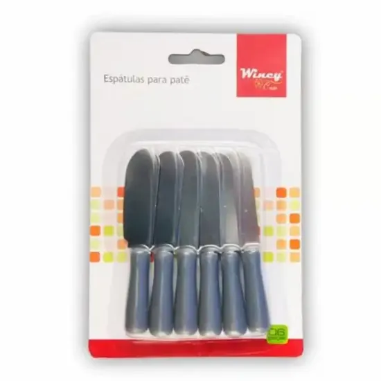CONJUNTO DE ESPATULAS PARA PATE C/ 06 PCS DE 10cm
