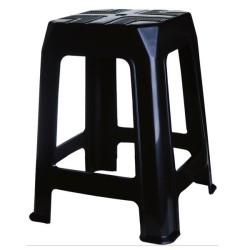 Banqueta Bessa Plástica Preta