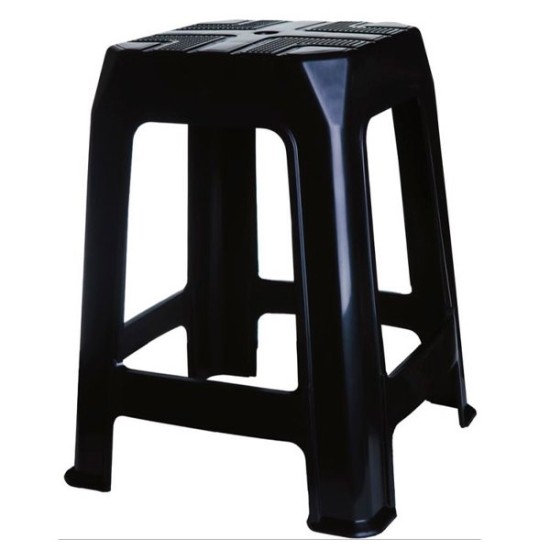 Banqueta Bessa Plástica Preta