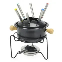 Conjunto Fondue 10 Peças Carne Chocolate Inverno Romântico