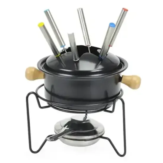 Conjunto Fondue 10 Peças Carne Chocolate Inverno Romântico