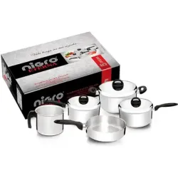 Conjunto de Panelas Nigro Eterna 5 Peças em Alumínio Polido
