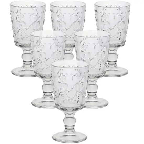 Conjunto De Taças Para Vinho Em Vidro Love 294ml 6 Peças Lyor