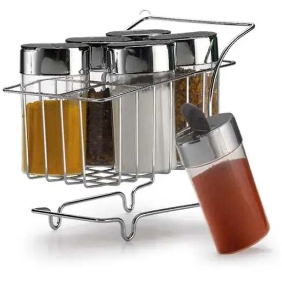 Mini Carrinho para Tempero / Organizador para Condimentos com 6 Recepientes