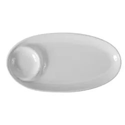 Travessa Oval C/ Porta Molho 28x14cm Euroquadros