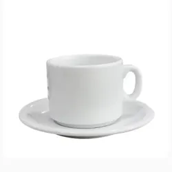 Xicara Cha C/ Pires Bca 250ml Gemer