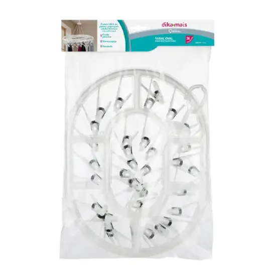 Varal Oval 36 Prendedores Cristal Z Plastic