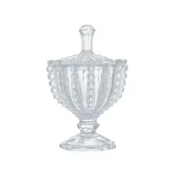 Potiche de Cristal com Pé Bolhas 9,5cm x 14,5cm - Lyor