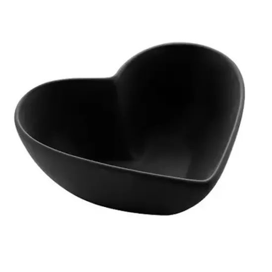 Coração cerâmica Heart Preto 14x13x5cm Lyor