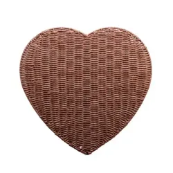 Lugar Americano Rattan Plástico Coração Marrom 41Cm X 40Cm - LYOR