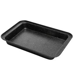 Assadeira Retangular Antiaderente De Aco Carbono Granilite Preta 37x25x5cm