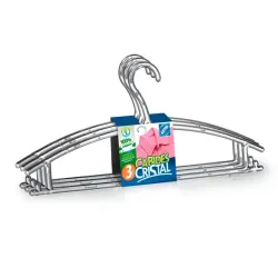 Conjunto Com 3 Cabides Tintureiro Ps Cristal