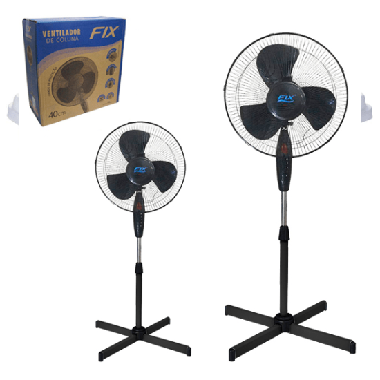 Ventilador De Pedestal Com 2 Pecas 3 Velocidades Preto 40cm 45w