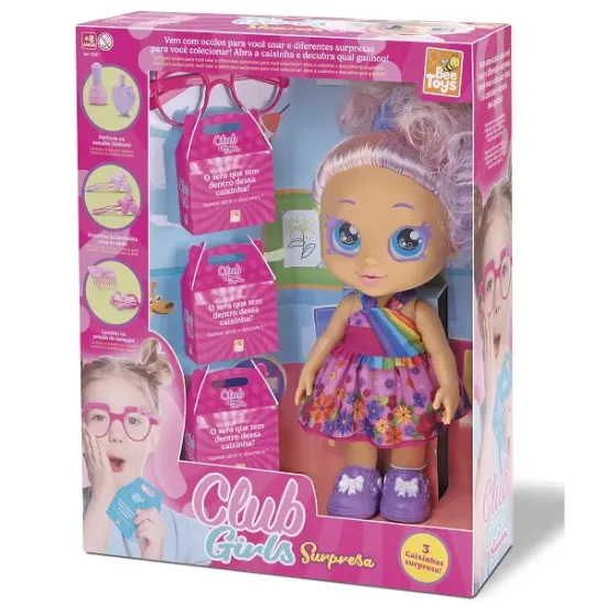 Boneca Club Girls Surpresa 31 Cm Com Kit Surpresa – Bee Toys