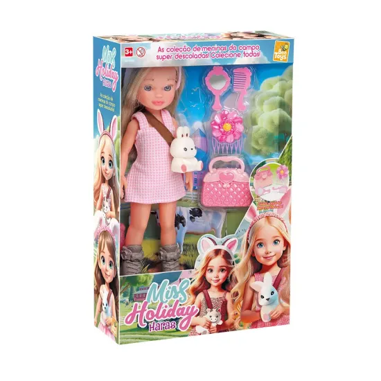 Boneca Miss Holiday Com Coelho – Bee Toys