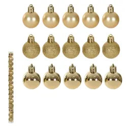 Bola Misto Tubo 15un Dourado 3cm Florarte Ntl