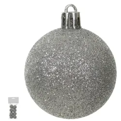 Bola Glitter Bag C/ 8 Un Prata 3cm Florarte Ntl