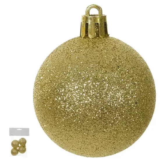 Bola Glitter Bag 4un Dourado 5cm Florarte