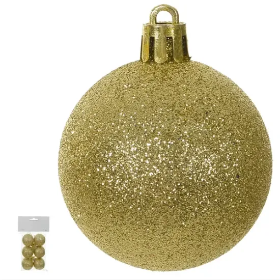 Bola Glitter Bag 6un Dour 4cm Florarte Ntl