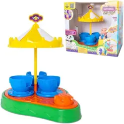 Kit Parque Diversao Carrossel Xicara Panda Happy Families - Samba Toys