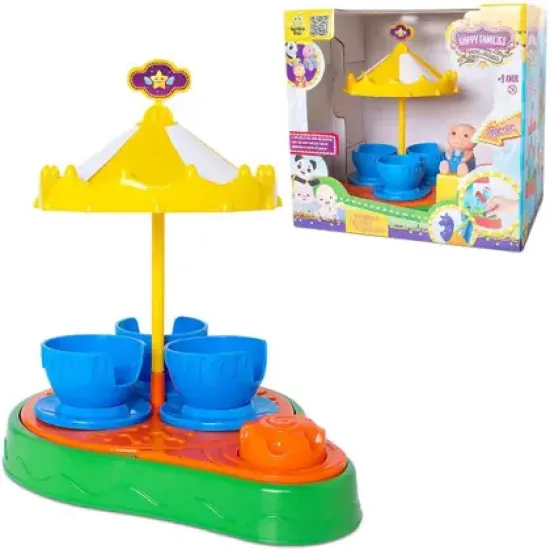 Kit Parque Diversao Carrossel Xicara Panda Happy Families - Samba Toys