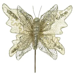 Enfeite Natal Borboleta Pick Champ 25cm Florarte Ntl