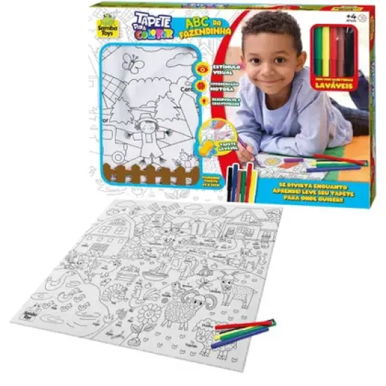 Tapete Pintura Abc Fazendinha Samba Toys – Aprendizado E Diversão Criativa