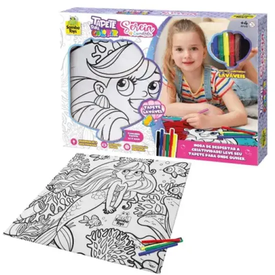 Tapete Pintura Sereia Samba Toys – Criatividade E Magia Para As Pequenas Artistas