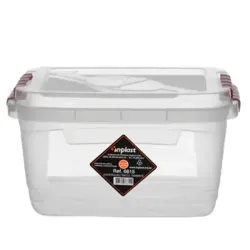 Caixa Plástica Retangular 50 Litros Multiuso com Tampa Inplast