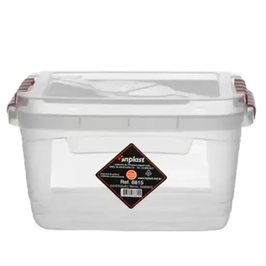 Caixa Plástica Retangular 50 Litros Multiuso com Tampa Inplast