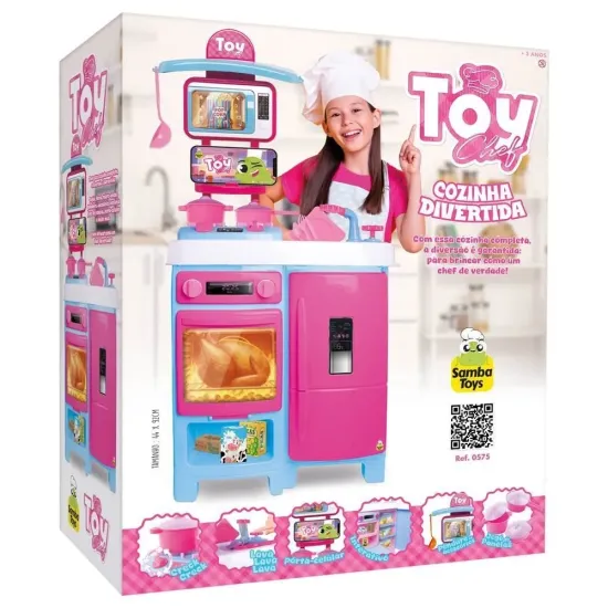 Cozinha Divertida Toy Chef 575 Samba Toys com Pia e Acessórios