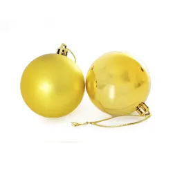 Bola Mista Tubo Dourado Pt 9pcs 6cm Fartex