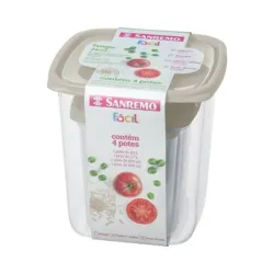 Conjunto 4 Potes Quad Plastico Sanremo