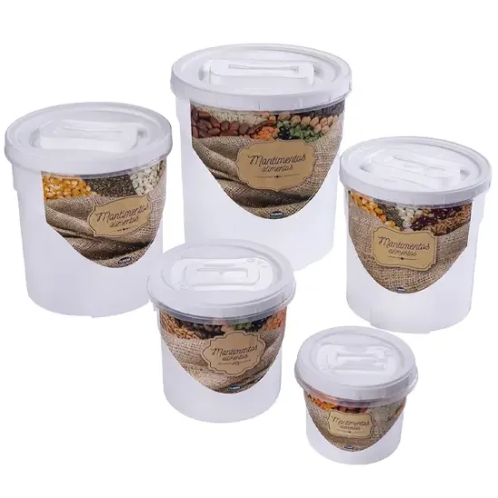 Conjunto Porta Mantimentos Clic Rosca G - 5 peças