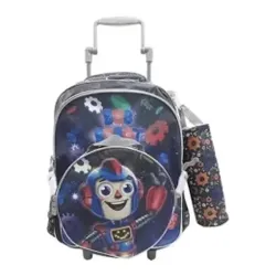 Kit Mochila com Lancheira e Estojo Bob Robot