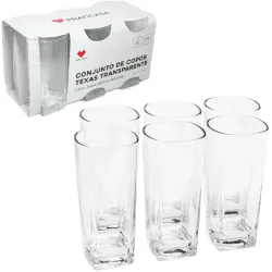 Conjunto de Copos Texas em Vidro com 6 Peças 320ml