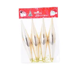 Enfeite Pingo Tradicional Shine 4pcs 15cm Fartex Ntl