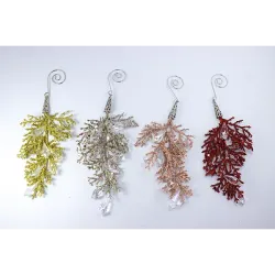 Galho Folhas Glitter Sort 16cm Fartex Ntl