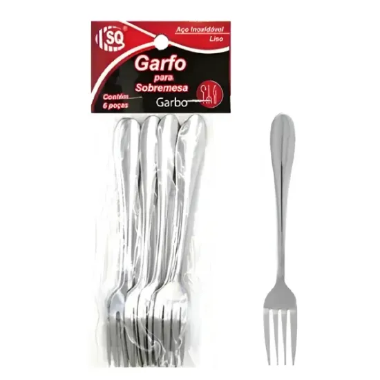 Jogo 6 Garfos De Sobremesa Inox