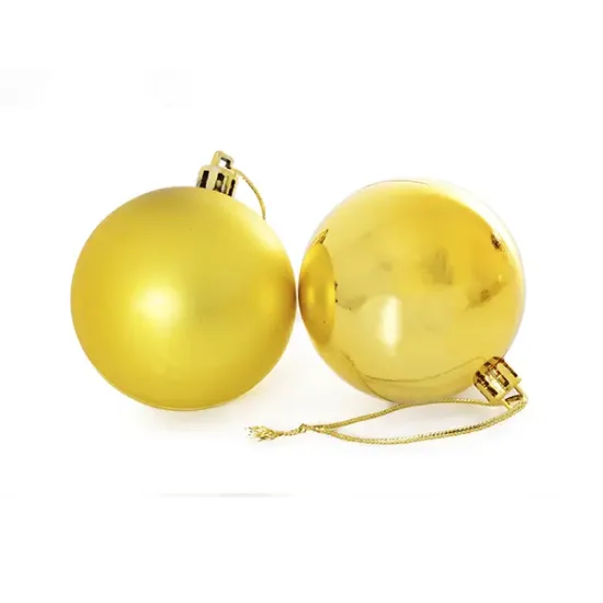 Bola Mista Tubo Dourado Pt 9pcs 6cm Fartex