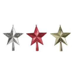 Enfeite Ponteira Dour Prata Verm 14,5cm Florarte