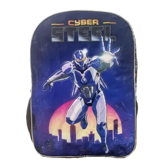 Mochila De Costas Infantil Criança Unissex Escolar Cyber Steel - Preto