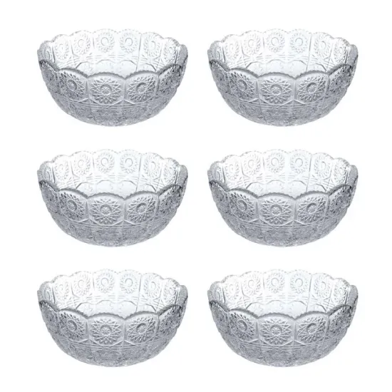 Jogo De Bowl Bohemia Star 6 Peças 210ml Em Vidro