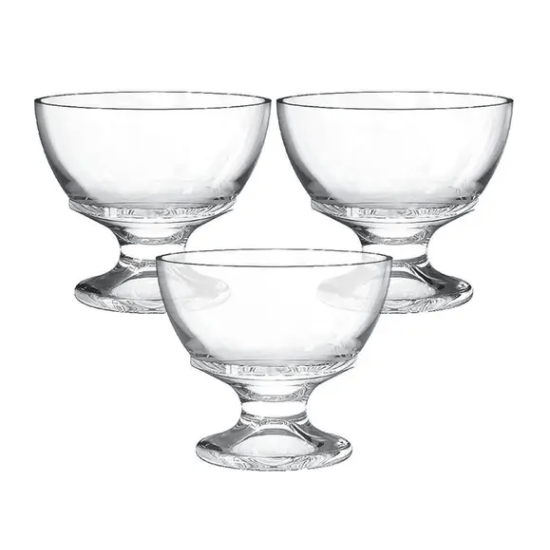 Jogo Taca Sobremesa Vidro Lines 270ml 3un